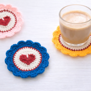 heart crochet coaster pattern