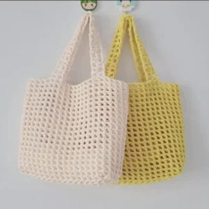 crochet mesh tote bag